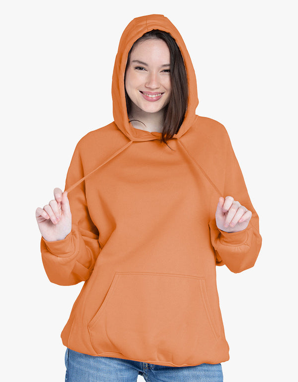 Womens Pullover Hoodie Lightweight Loose Fit  - Light Brown