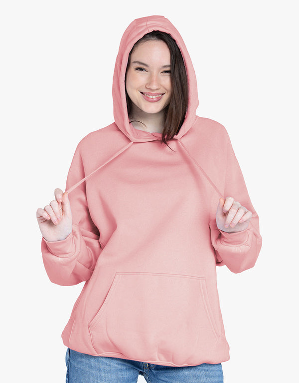 Womens Pullover Hoodie Lightweight Loose Fit  - Pink