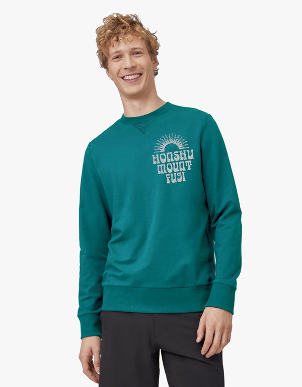 Men's Fleece Crewneck Sweatshirt Soft Cotton Heavy Blend Ribbed Waistband  - Teal