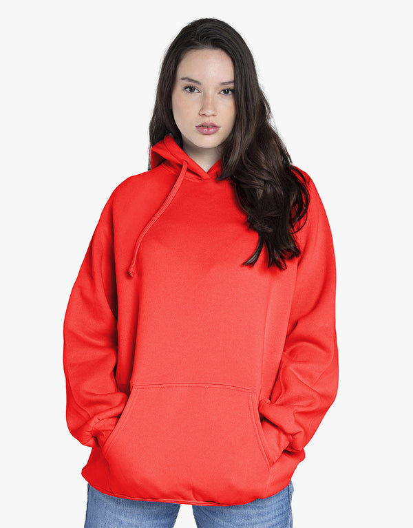 Womens Pullover Hoodie Lightweight Loose Fit    - Orange